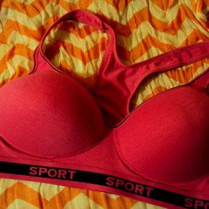 Viola's Secret, Sport, sports bra. Bright Pink with black trim